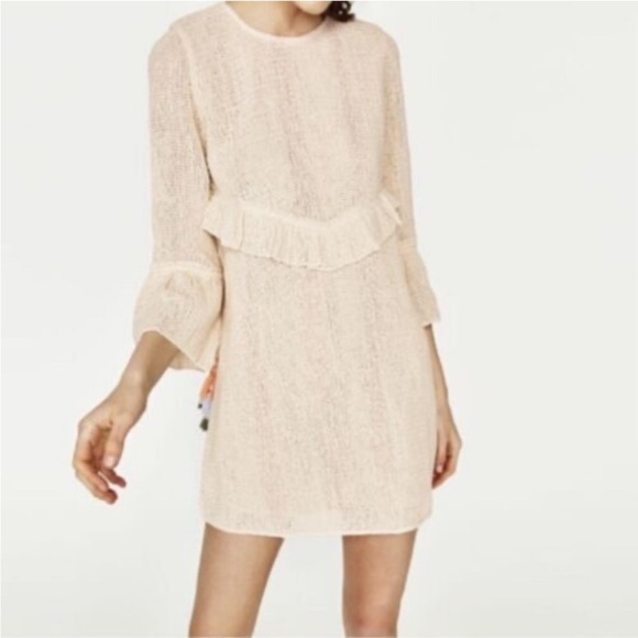 Zara Dresses & Skirts - ZARA Tunic DRESS ECRU CROCHET Web Tassel